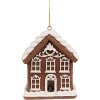 Clayre & Eef 6PR4358 Dekorácia závesný domček s LED 8x6x10 cm