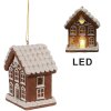 Clayre & Eef 6PR4358 Dekorácia závesný domček s LED 8x6x10 cm