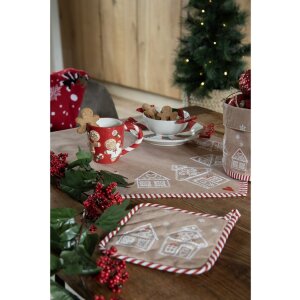 Clayre & Eef 6CEMU0158 Hrnček Gingerbread Red-White 325ml 14x9x10cm