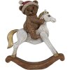 Clayre & Eef 6PR4169 Dekorácia Medveď na hojdacom koni 12x4x14 cm
