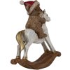 Clayre & Eef 6PR4169 Dekorácia Medveď na hojdacom koni 12x4x14 cm