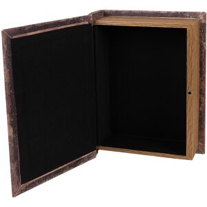 Clayre & Eef 65692 Sada 3 úložných boxov z hnedého dreva Moderné 27x22x7 cm