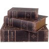 Clayre & Eef 65692 Sada 3 úložných boxov z hnedého dreva Moderné 27x22x7 cm