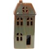 Clayre & Eef 6CE1797 Dekorácia Dom LED zelený porcelán 7x6x15 cm