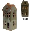 Clayre & Eef 6CE1797 Dekorácia Dom LED zelený porcelán 7x6x15 cm