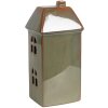 Clayre & Eef 6CE1797 Dekorácia Dom LED zelený porcelán 7x6x15 cm