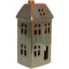 Clayre & Eef 6CE1797 Dekorácia Dom LED zelený porcelán 7x6x15 cm