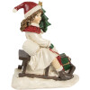 Clayre & Eef 6PR4183 Dekorácia Dieťa na saniach 10x6x12 cm