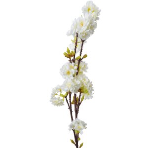 Clayre & Eef 5PL0093 Dekoratívna vetvička s kvetmi biela 10x8x92 cm plast