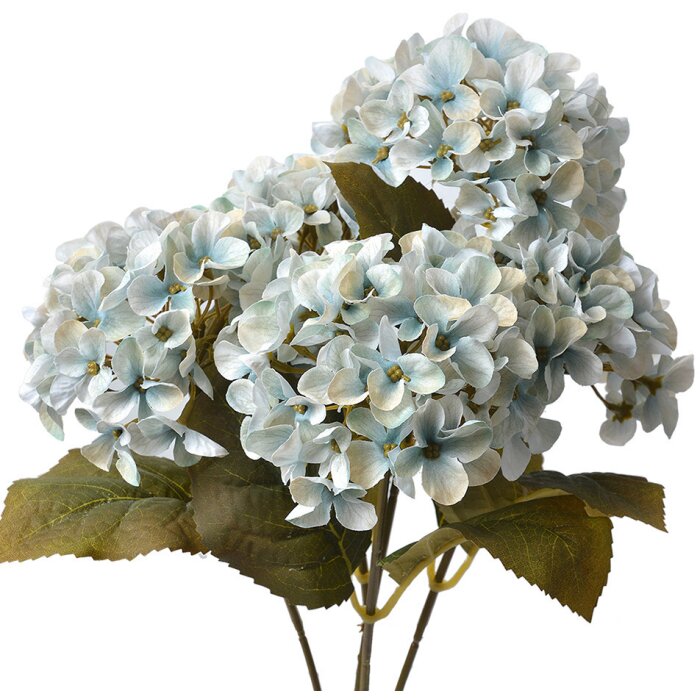 Clayre & Eef 6PL0306 Umelý kvet hortenzie modrozelená 42 cm