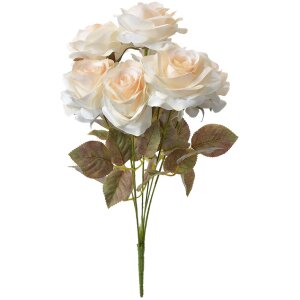 Clayre & Eef 6PL0308 Umelý kvet Rose White Green 16x16x47 cm