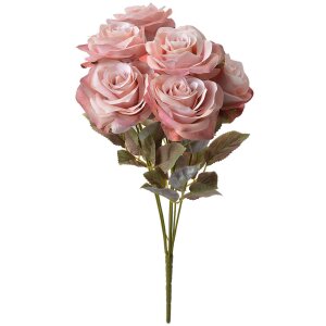 Clayre & Eef 6PL0309 Umelý kvet Rose Pink Green 16x16x47 cm