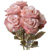 Clayre & Eef 6PL0309 Umelý kvet Rose Pink Green 16x16x47 cm