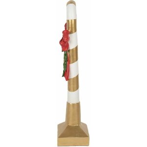 Clayre & Eef 5PR0141 Dekorácia Candy Cane Gold White 25x18x83 cm Polyresin