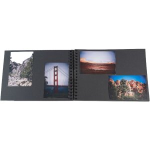 Exacompta špirálový fotoalbum MILANO 32x22 cm 50 čiernych strán sivá