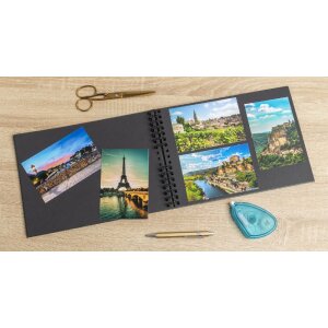 Exacompta Néo Déco Fotoalbum Schwarz Spiralbindung 50 schwarze Seiten 30x30 cm