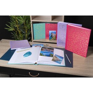 Exacompta 16392E Fotoalbum 30 strán Biely 25x25cm Slivka Fialová Malinová farebná