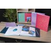 Exacompta 16392E Fotoalbum 30 strán Biely 25x25cm Slivka Fialová Malinová farebná