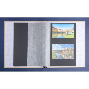 Exacompta 17602E Fotoalbum s krúžkovým mechanizmom 60 čiernych strán 32x26x4 cm béžová