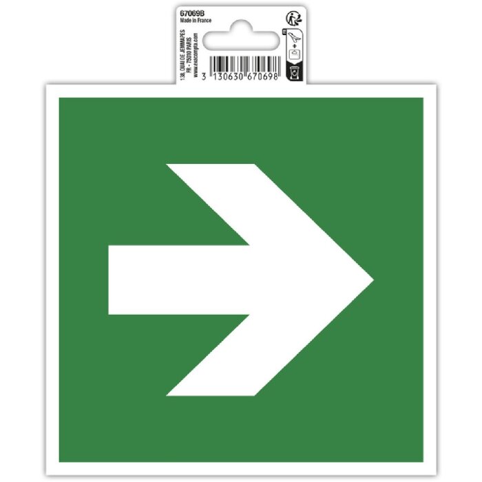 Exacompta 67069B Informačná tabuľa samolepiaca biela šípka zelená 15x15 cm