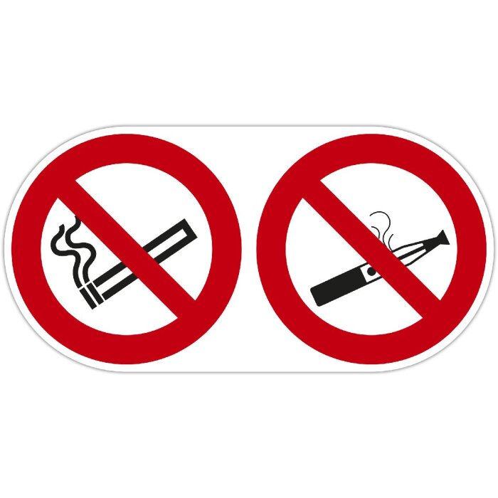 Značka PP, nesamolepiaca, zákaz fajčenia a používania e-cigariet 30x15 cm