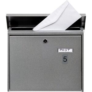 Exacompta 67185E Informačná tabuľka samolepiaca hliníková číslo 5 sivá 2,5x4,4 cm