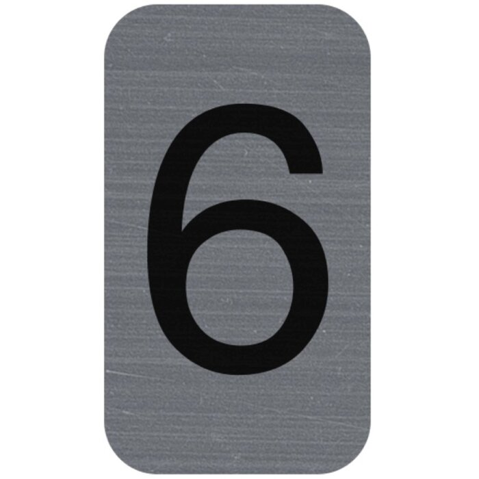Exacompta 67186E Informačná tabuľa samolepiace číslo 6 2,5x4,4cm hliníkový vzhľad