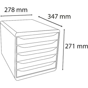 Exacompta 30934D Big Box zásuvkový box 5 zásuviek Skandi pacific blue A4+