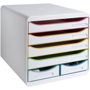 Exacompta zásuvkový box BIG BOX MAXI White Harlequin 6 zásuviek pre A4 a A4+