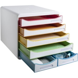 Exacompta zásuvkový box BIG BOX MAXI White Harlequin 6 zásuviek pre A4 a A4+