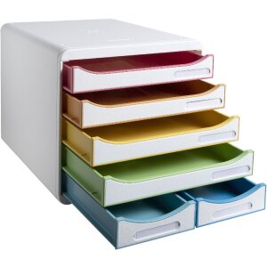 Exacompta zásuvkový box BIG BOX MAXI White Harlequin 6 zásuviek pre A4 a A4+