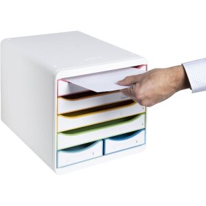 Exacompta zásuvkový box BIG BOX MAXI White Harlequin 6 zásuviek pre A4 a A4+