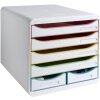 Exacompta zásuvkový box BIG BOX MAXI White Harlequin 6 zásuviek pre A4 a A4+