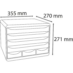 Exacompta 307714D STOREBOX zásuvkový box 7 otvorených zásuviek lesklá čierna