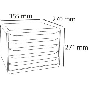Exacompta 308913D Zásuvkový box Big Box Plus Horizon formát na šírku 5 zásuviek