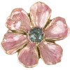 Clayre Eef Kľučka na dvere Kvetina Ružová Ø 4x3 cm Železo Kov Botanický štýl