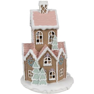 Clayre & Eef 6PR4308 Dekoračný domček s LED Ø 14x22 cm / 3xAAA