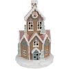 Clayre & Eef 6PR4308 Dekoračný domček s LED Ø 14x22 cm / 3xAAA
