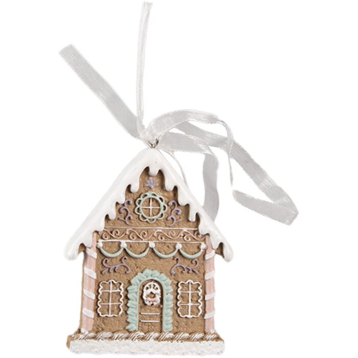 Clayre & Eef 6PR4322 Dekorácia prívesok domček 6x1x8 cm