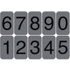 Exacompta informačné tabule samolepiace hliníkové 2,5x4,4cm sivé číslice 0-9
