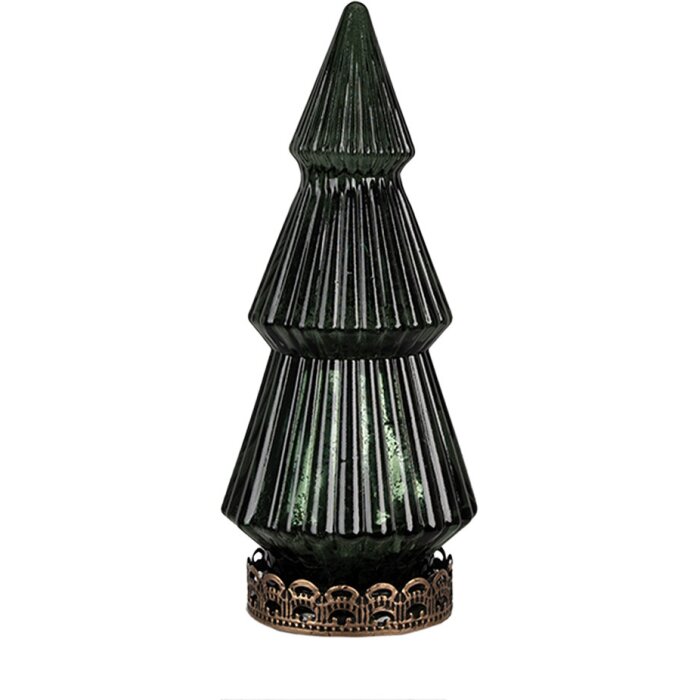 Clayre & Eef 6GL4573GR Vianočný stromček s LED Ø 13x23 cm / 2xAAA