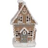 Clayre Eef Perníková chalúpka s LED diódou 13x10x21 cm Hnedý polyresinový vianočný domček