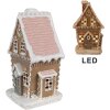Clayre Eef Perníková chalúpka s LED diódou 13x10x21 cm Hnedý polyresinový vianočný domček