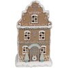 Clayre & Eef Perníková chalúpka s LED diódou 12x9x20 cm Polyresinová vianočná
