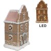 Clayre & Eef Perníková chalúpka s LED diódou 12x9x20 cm Polyresinová vianočná