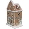 Clayre & Eef Perníková chalúpka s LED diódou 12x9x20 cm Polyresinová vianočná