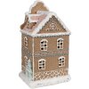 Clayre & Eef Perníková chalúpka s LED diódou 12x9x20 cm Polyresinová vianočná