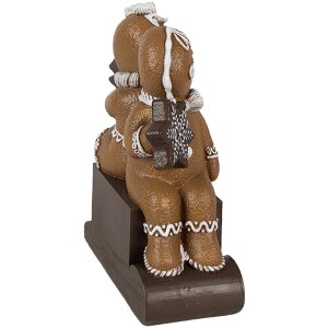 Clayre Eef Vianočná dekorácia figúrka perníkový muž 11x4x13 cm hnedá