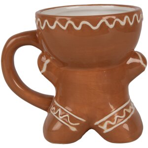 Hrnček Clayre & Eef Gingerbread Man 325 ml Hnedý keramický hrnček Vianoce