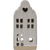 Clayre & Eef 6CE1790 Porcelánový držiak na čajovú sviečku House Beige 9x8x18 cm Country Style